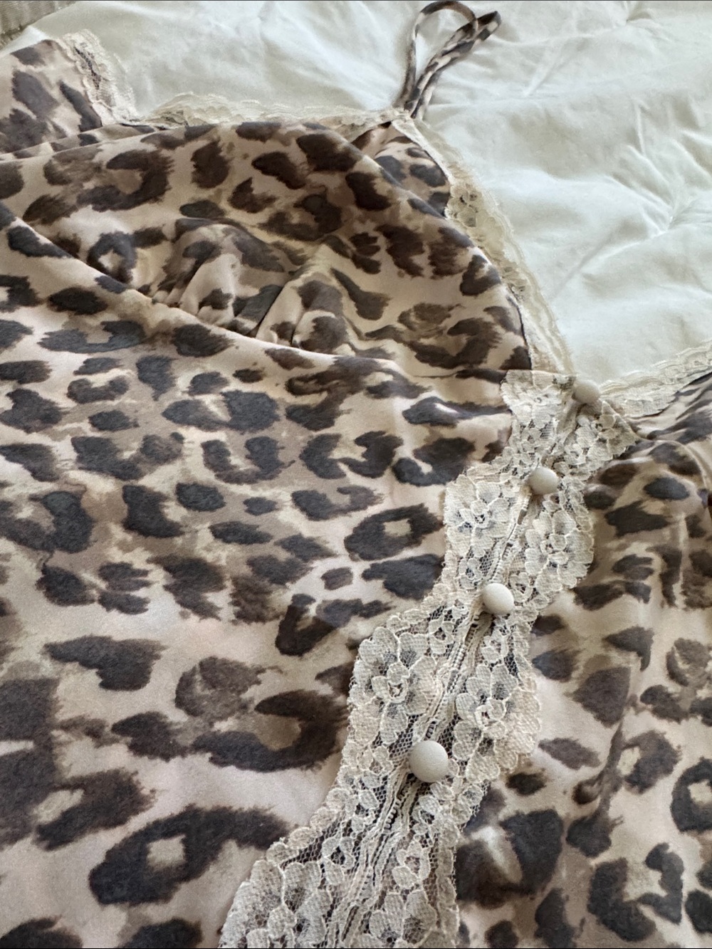 aerie Leopard Print Lace-Trim Slip - Beige & Brown - Picture 11 of 12